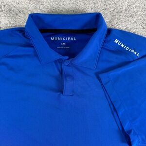 Municipal Mens Sport Utility Gear Polo Shirt XXL Royal Blue Activewear Logo